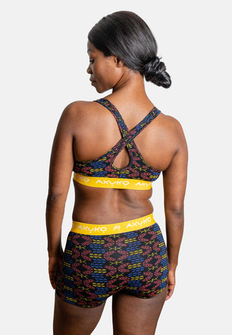 Set Nsibidi Pattern Soft Bralette & Women's Boxers